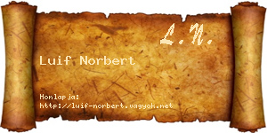 Luif Norbert névjegykártya